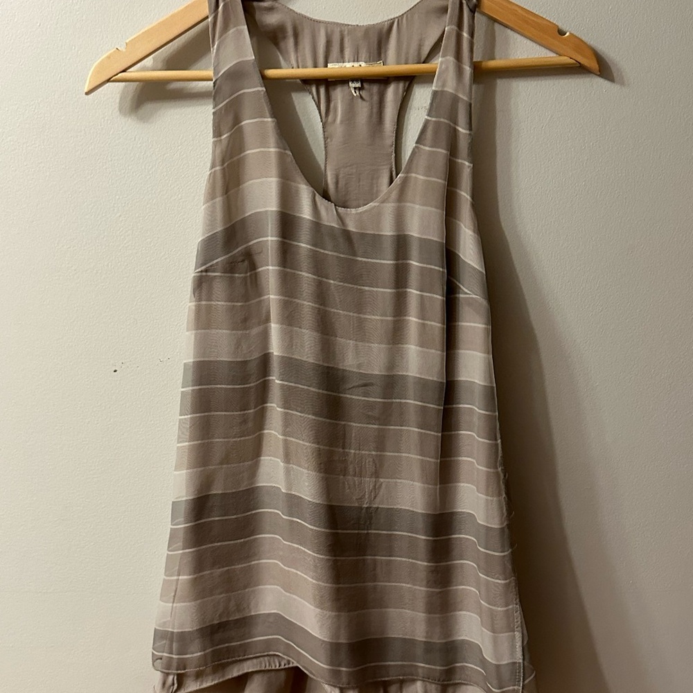 Rag and bone silk striped tank nude color combo